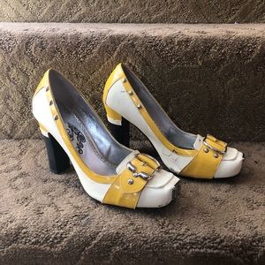 Naughty Monkey yellow heels w/ buckle
